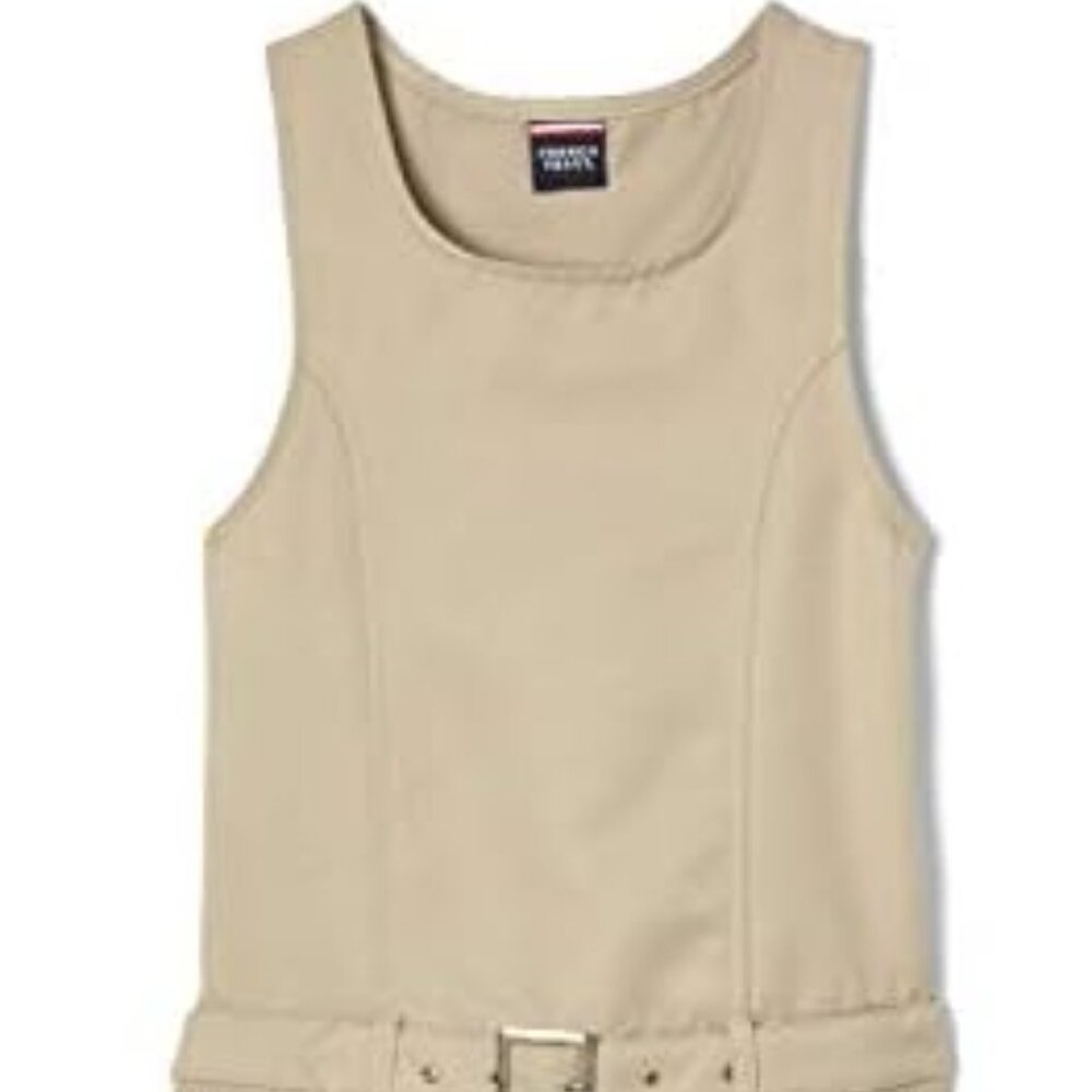 French Toast SY9236 Girls Belted Jumper - Khaki